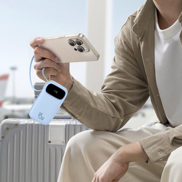 201598_6 Baseus EnerFill FC31 20000mAh 45W Power Bank with Display with USB-C and Lightning Cables - Blueeng