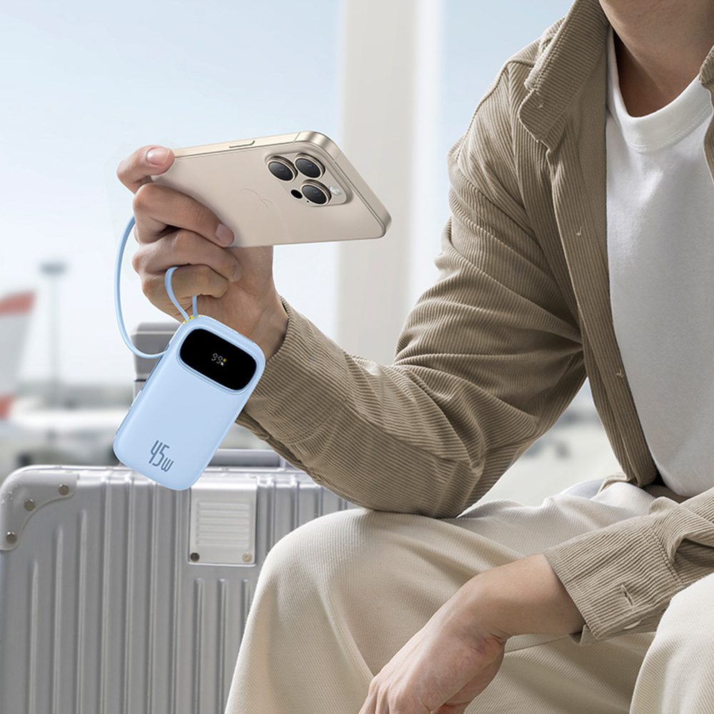 201598_6 Baseus EnerFill FC31 20000mAh 45W Power Bank with Display with USB-C and Lightning Cables - Blueeng