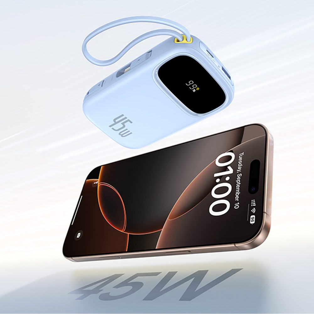 201598_7 Baseus EnerFill FC31 20000mAh 45W Power Bank with Display with USB-C and Lightning Cables - Blueeng