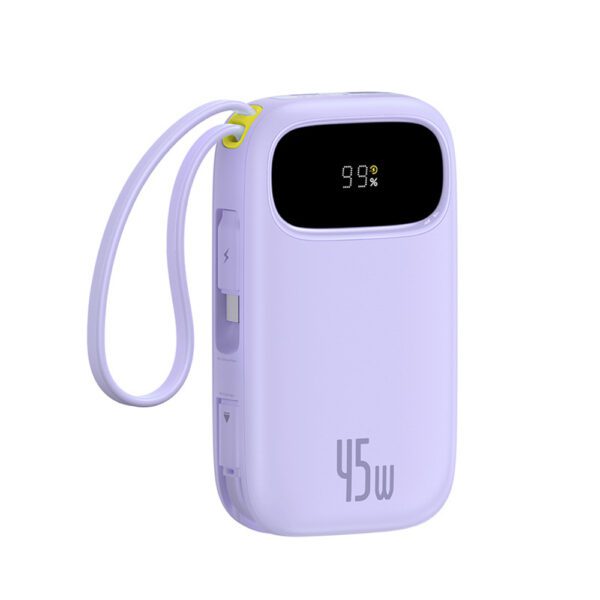 Baseus EnerFill FC31 20000mAh 45W Power Bank with Display with USB-C and Lightning Cables - Purpleeng