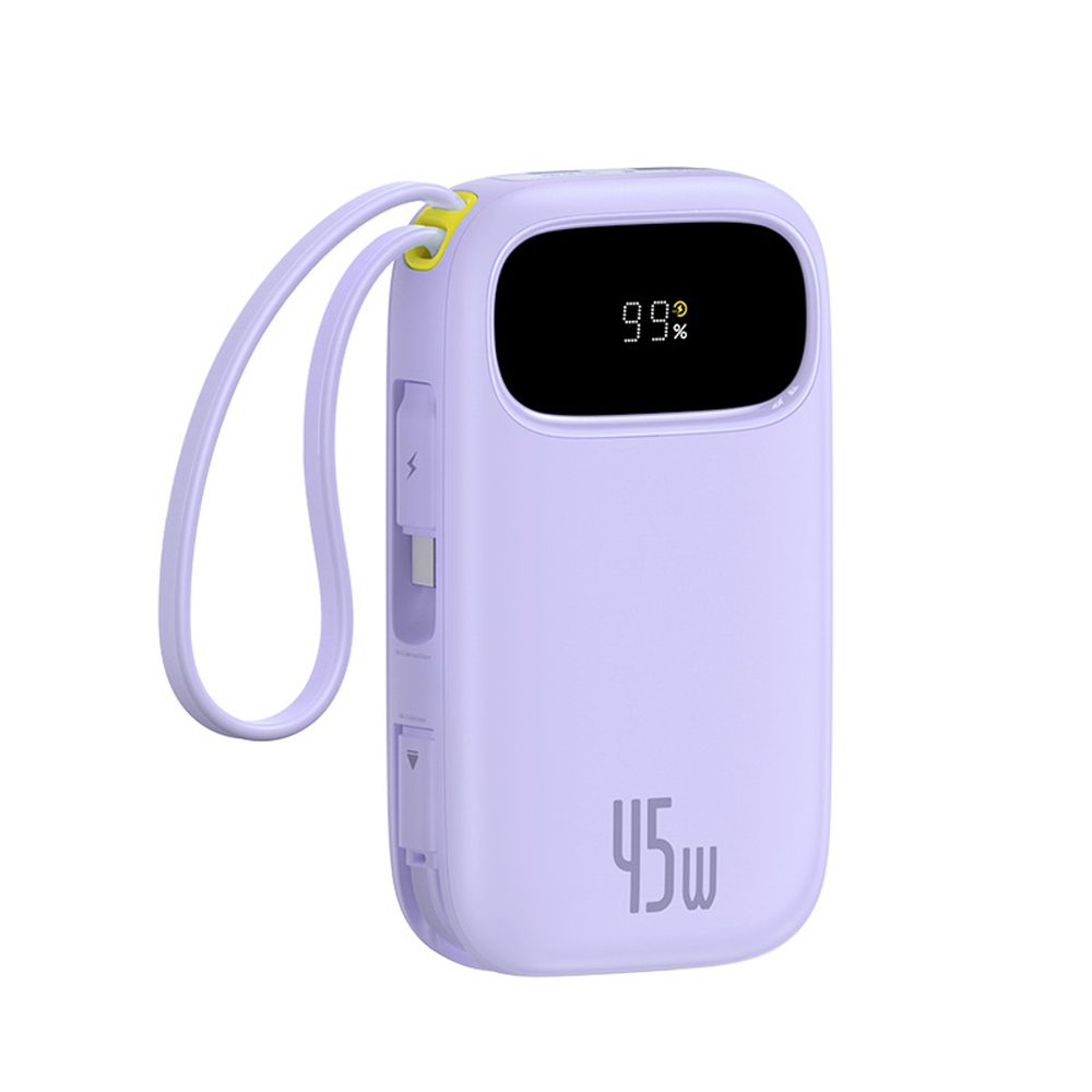 Baseus EnerFill FC31 20000mAh 45W Power Bank with Display with USB-C and Lightning Cables - Purpleeng