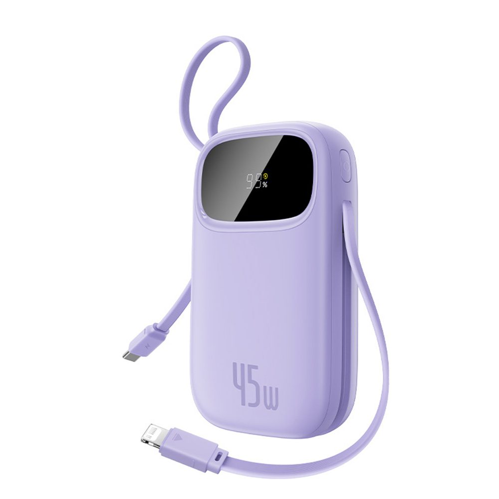 Baseus EnerFill FC31 20000mAh 45W Power Bank with Display with USB-C and Lightning Cables - Purpleeng