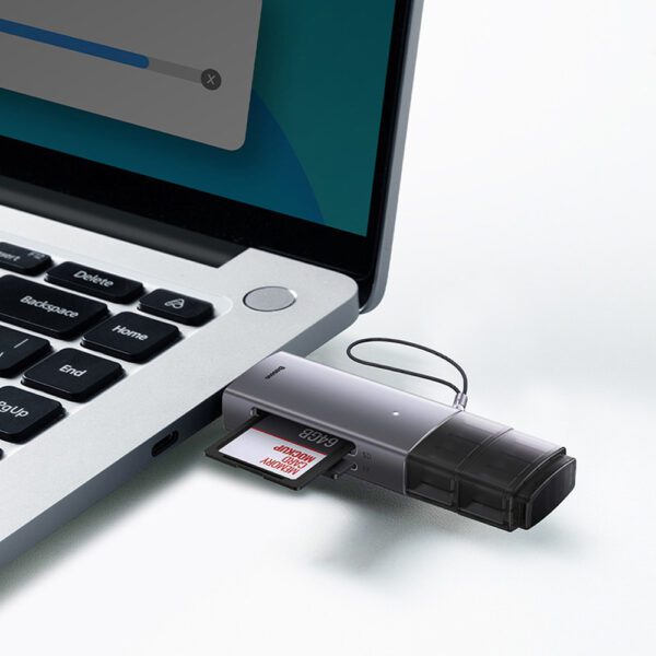 Baseus Lite Series USB-A/USB-C 3.0 SD/TF Card Reader - Grayeng