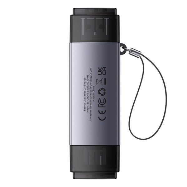 Baseus Lite Series USB-A/USB-C 3.0 SD/TF Card Reader - Grayeng