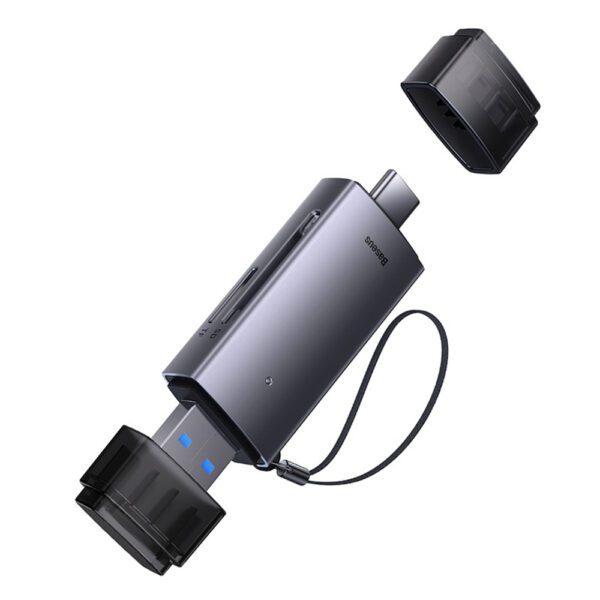 Baseus Lite Series USB-A/USB-C 3.0 SD/TF Card Reader - Grayeng