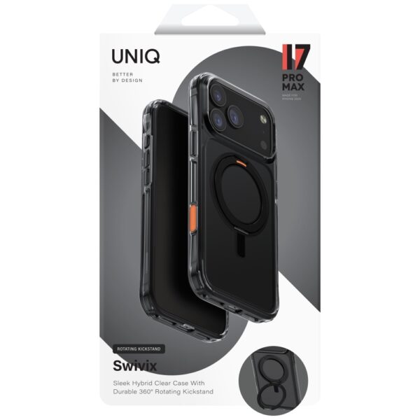 201755_6 Uniq Swivix Rotating Kickstand 360 Case for iPhone 17 Pro Max - Blackeng