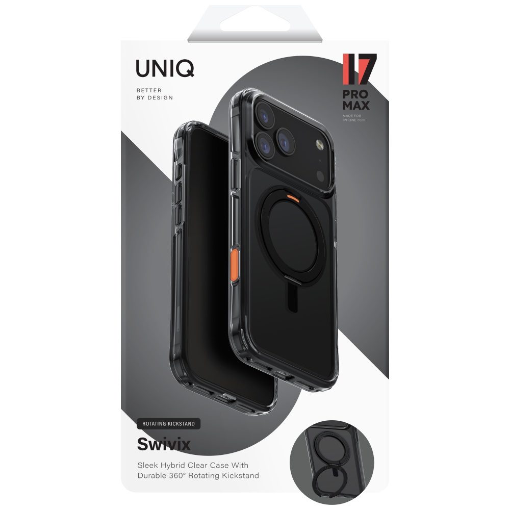 201755_6 Uniq Swivix Rotating Kickstand 360 Case for iPhone 17 Pro Max - Blackeng