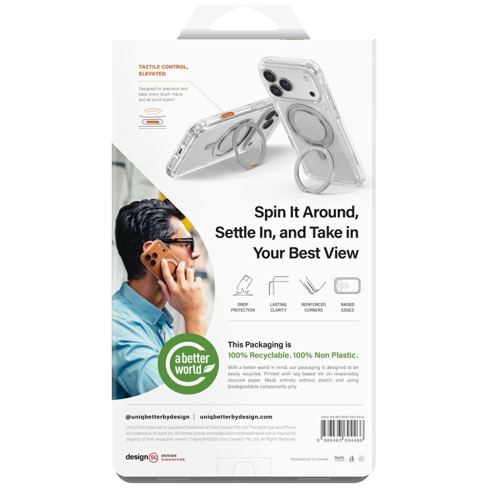 201756_7 Uniq Swivix Rotating Kickstand 360 Case for iPhone 17 Pro Max - Goldeng