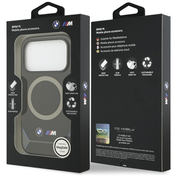 BMW M IML Metal Buttons & Logo MagSafe Case for iPhone 17 Pro - Blueeng