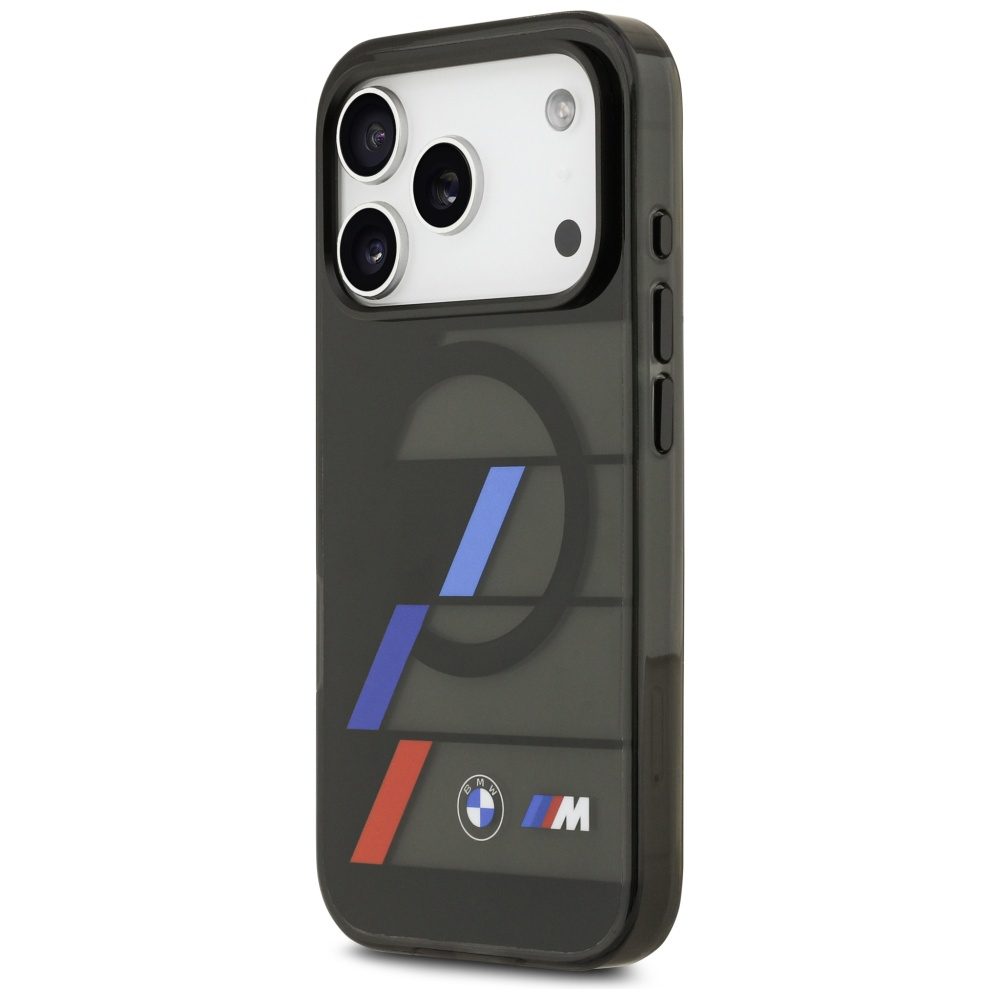 BMW M IML Metal Buttons Tricolor Lines MagSafe Case for iPhone 17 Pro - Blackeng
