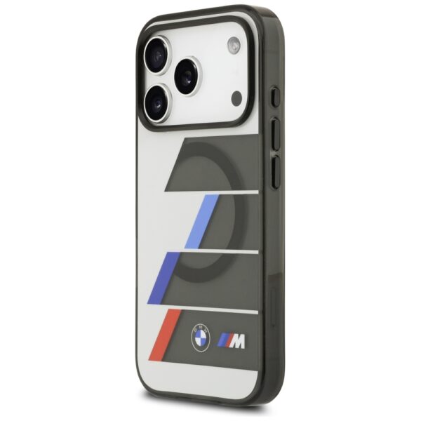 201873_2 BMW M IML Metal Buttons Tricolor Lines MagSafe Case for iPhone 17 Pro Max - Grayeng