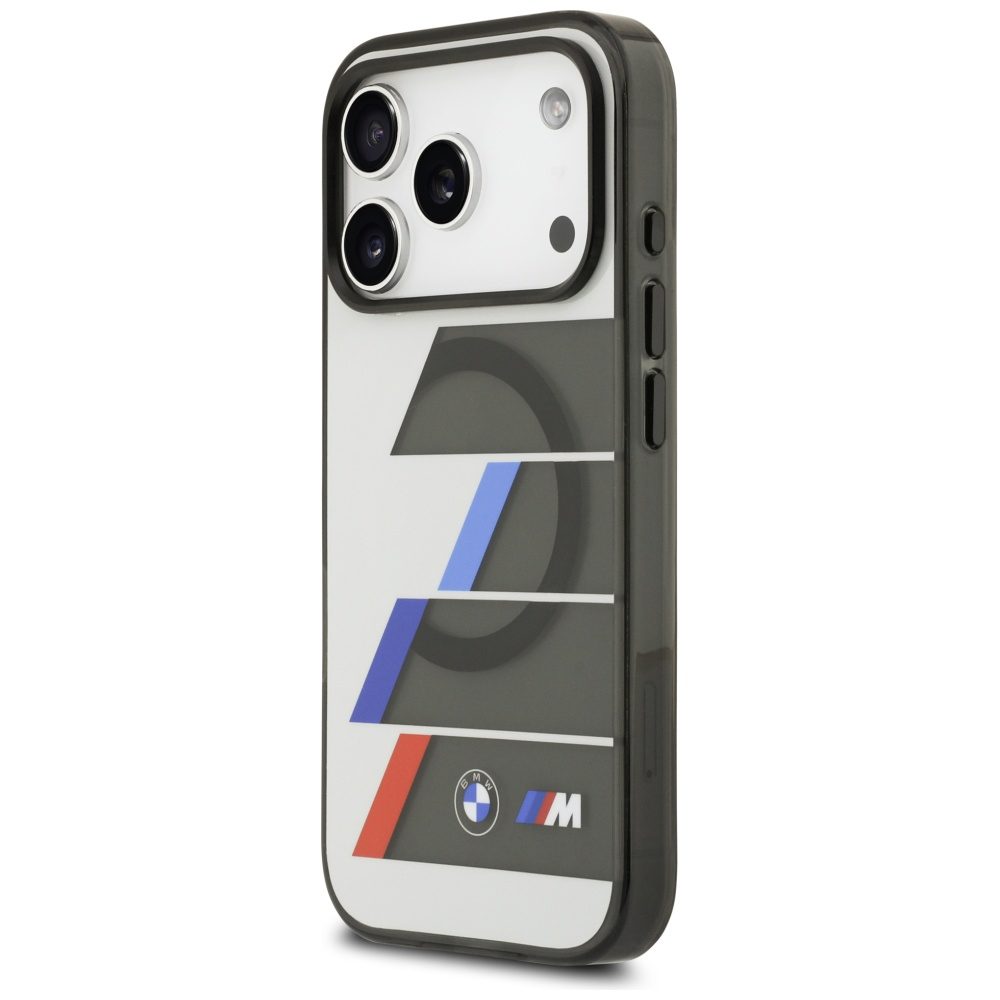 201873_2 BMW M IML Metal Buttons Tricolor Lines MagSafe Case for iPhone 17 Pro Max - Grayeng