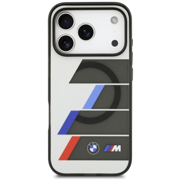 201873_3 BMW M IML Metal Buttons Tricolor Lines MagSafe Case for iPhone 17 Pro Max - Grayeng