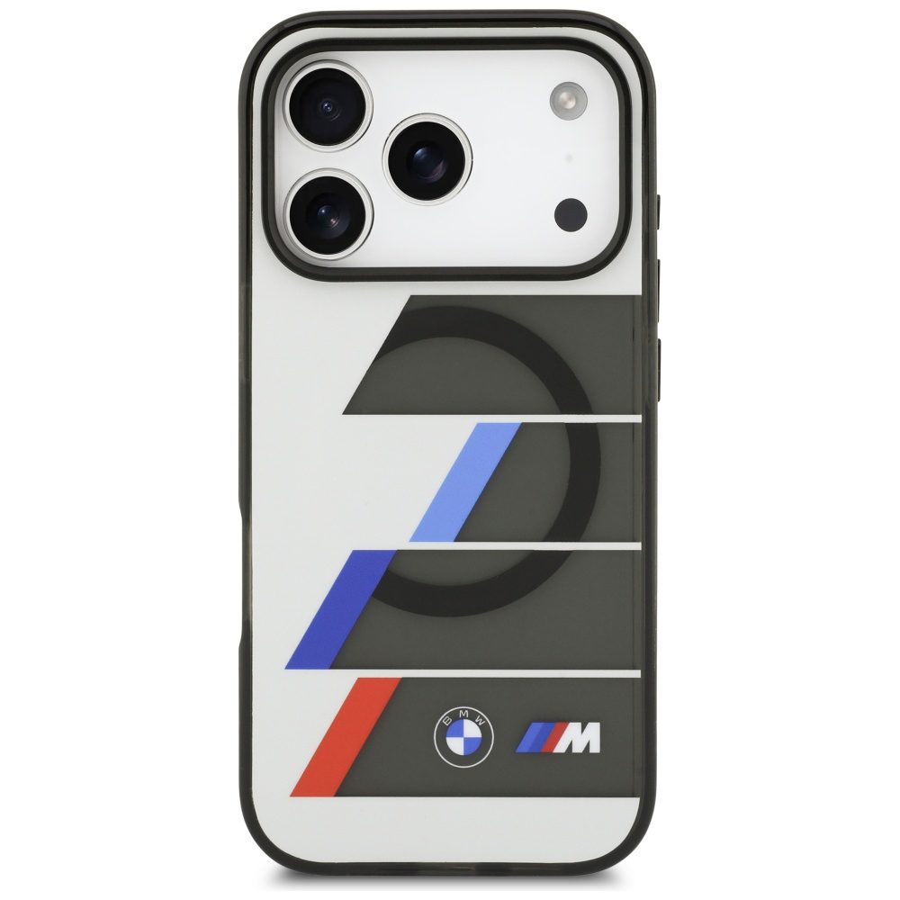 201873_3 BMW M IML Metal Buttons Tricolor Lines MagSafe Case for iPhone 17 Pro Max - Grayeng