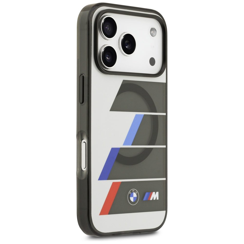 201873_4 BMW M IML Metal Buttons Tricolor Lines MagSafe Case for iPhone 17 Pro Max - Grayeng
