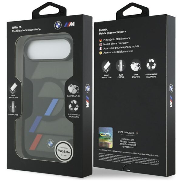 BMW M IML Metal Buttons Tricolor Lines MagSafe Case for iPhone Air - Blackeng
