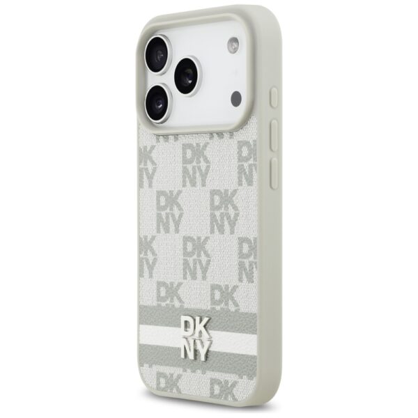 DKNY Checkered with Printed Stripes iPhone 17 Pro Case - Beigeeng