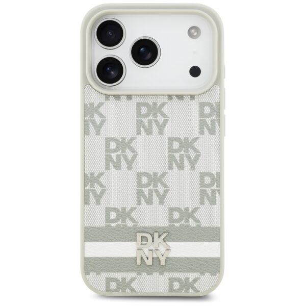 DKNY Checkered with Printed Stripes iPhone 17 Pro Case - Beigeeng