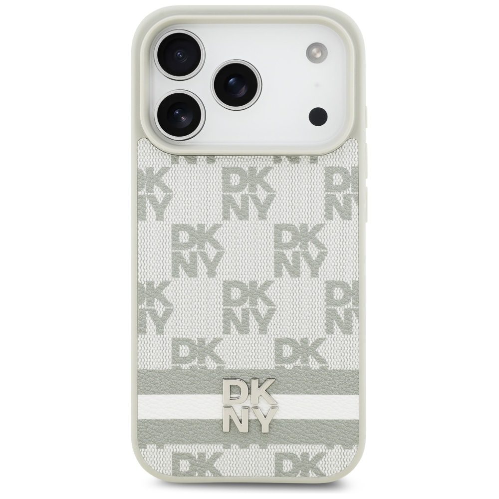 DKNY Checkered with Printed Stripes iPhone 17 Pro Case - Beigeeng