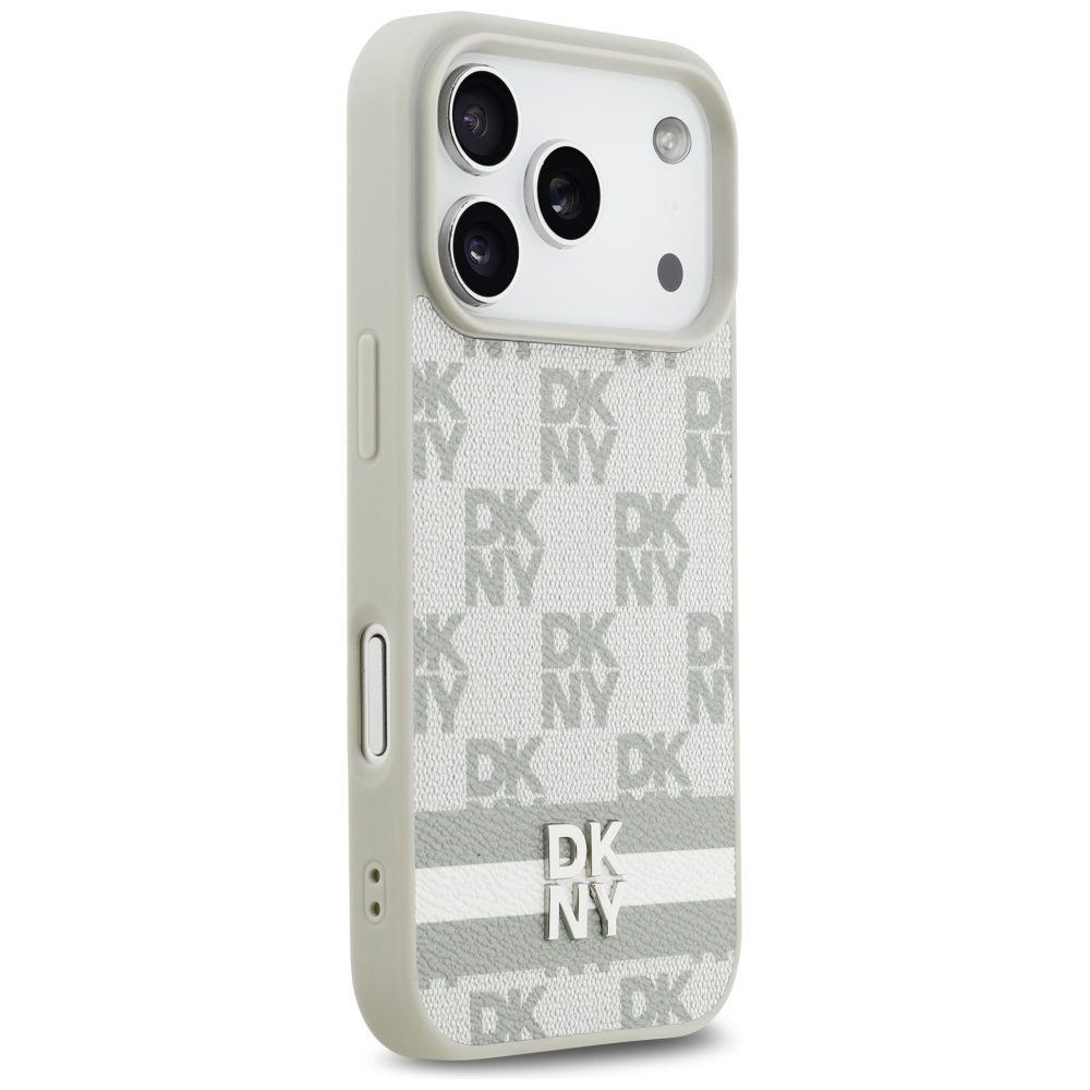 DKNY Checkered with Printed Stripes iPhone 17 Pro Case - Beigeeng