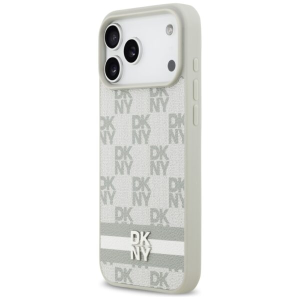 DKNY Checkered with Printed Stripes Case for iPhone 17 Pro Max - Beigeeng
