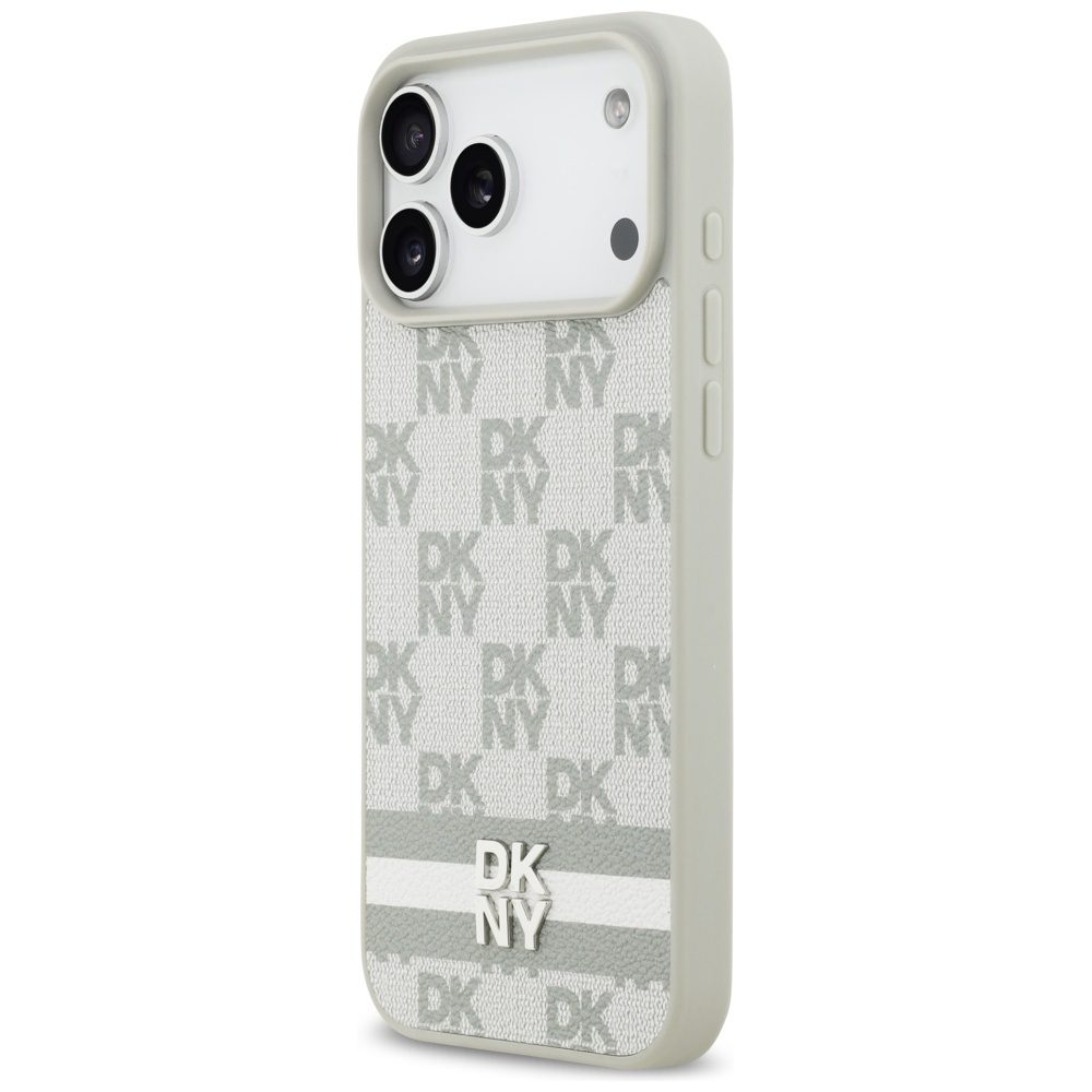 DKNY Checkered with Printed Stripes Case for iPhone 17 Pro Max - Beigeeng