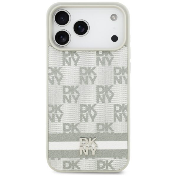 DKNY Checkered with Printed Stripes Case for iPhone 17 Pro Max - Beigeeng