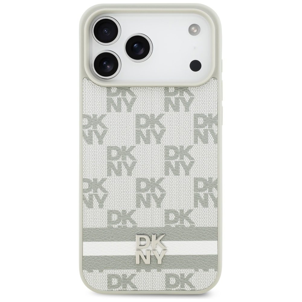 DKNY Checkered with Printed Stripes Case for iPhone 17 Pro Max - Beigeeng