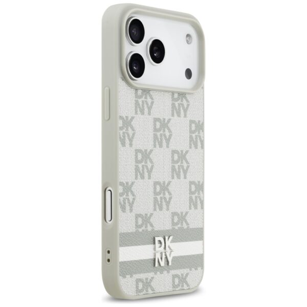DKNY Checkered with Printed Stripes Case for iPhone 17 Pro Max - Beigeeng