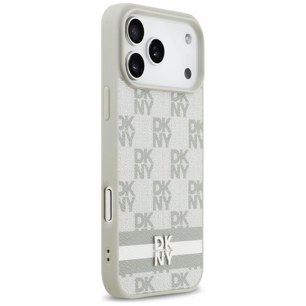 DKNY Checkered with Printed Stripes Case for iPhone 17 Pro Max - Beigeeng