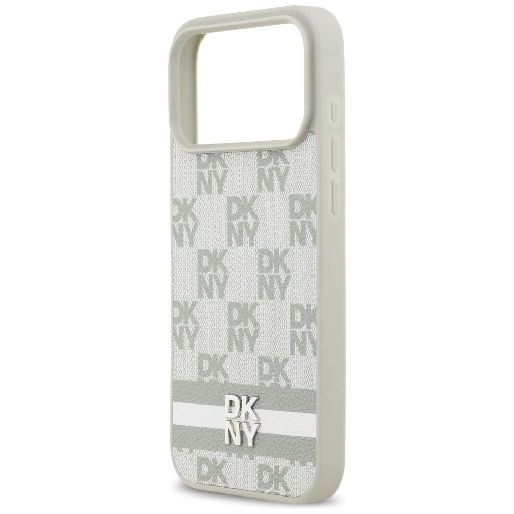 DKNY Checkered with Printed Stripes Case for iPhone 17 Pro Max - Beigeeng