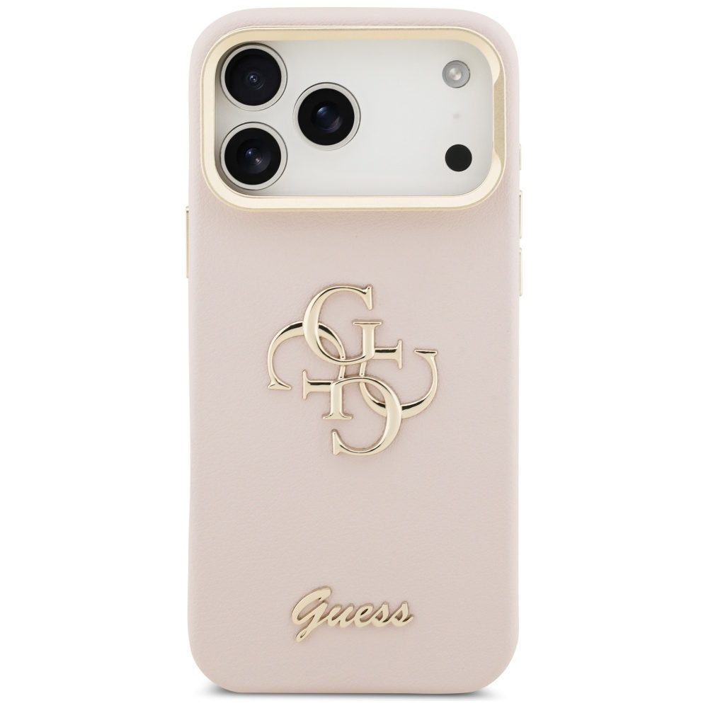 201883_3 Guess Grained Big 4G & Stand Camera Case for iPhone 17 Pro Max - Pinkeng