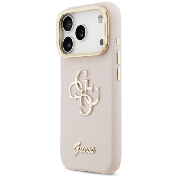 201884_2 Guess Grained Big 4G & Stand Camera Case for iPhone 17 Pro - Pinkeng
