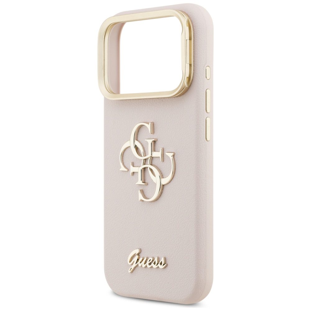 201884_6 Guess Grained Big 4G & Stand Camera Case for iPhone 17 Pro - Pinkeng