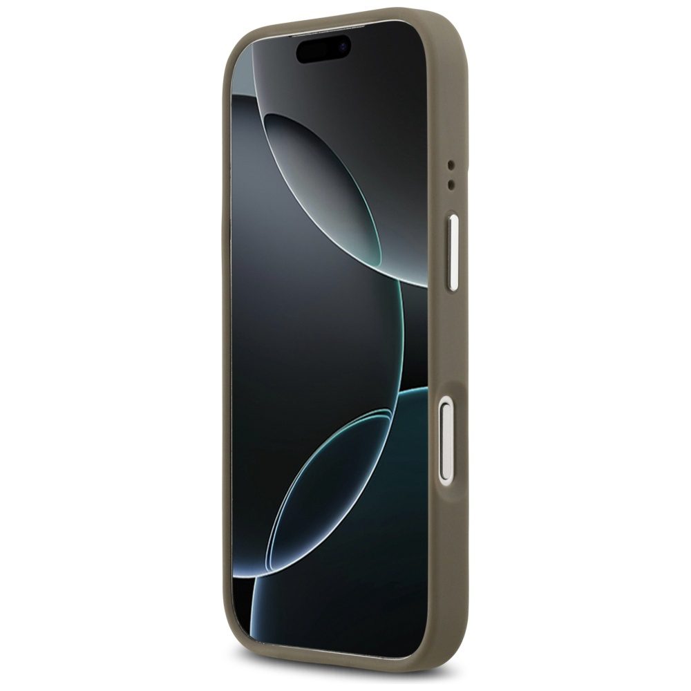 201885_5 Guess Grained Big 4G Classic Logo Case for iPhone 17 Pro - Browneng