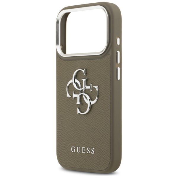 201885_6 Guess Grained Big 4G Classic Logo Case for iPhone 17 Pro - Browneng