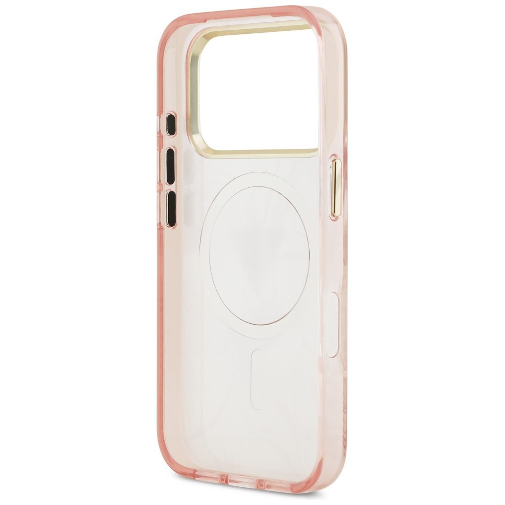 201891_7 Guess Jungle Tonal Triangle MagSafe case for iPhone 17 Pro - pinkeng