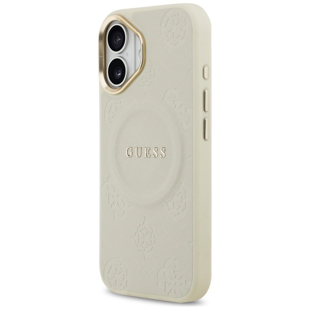 Guess Peony Hot Stamp MagSafe iPhone 17 Case - Beigeeng