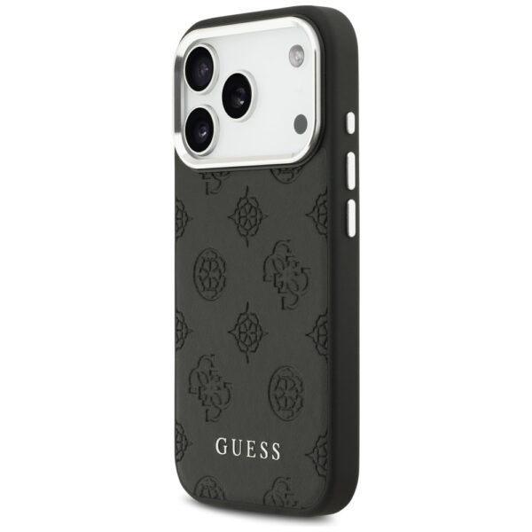 201896_2 Guess Peony Hot Stamp Script MagSafe Case for iPhone 17 Pro - Blackeng