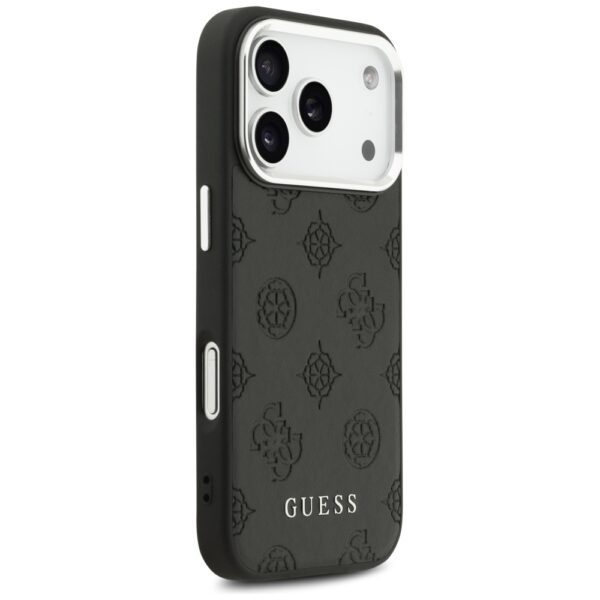 201896_4 Guess Peony Hot Stamp Script MagSafe Case for iPhone 17 Pro - Blackeng