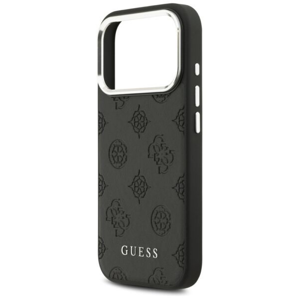 201896_6 Guess Peony Hot Stamp Script MagSafe Case for iPhone 17 Pro - Blackeng