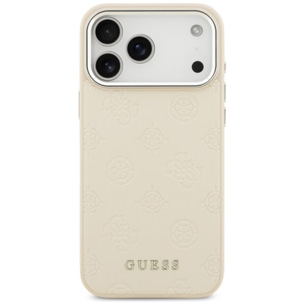 Guess Peony Hot Stamp Script MagSafe Case for iPhone 17 Pro Max - Beigeeng