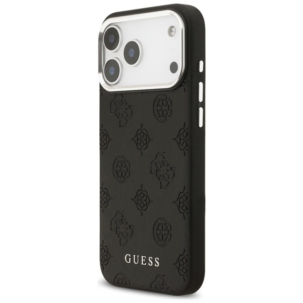 Guess Peony Hot Stamp Script MagSafe Case for iPhone 17 Pro Max - Blackeng