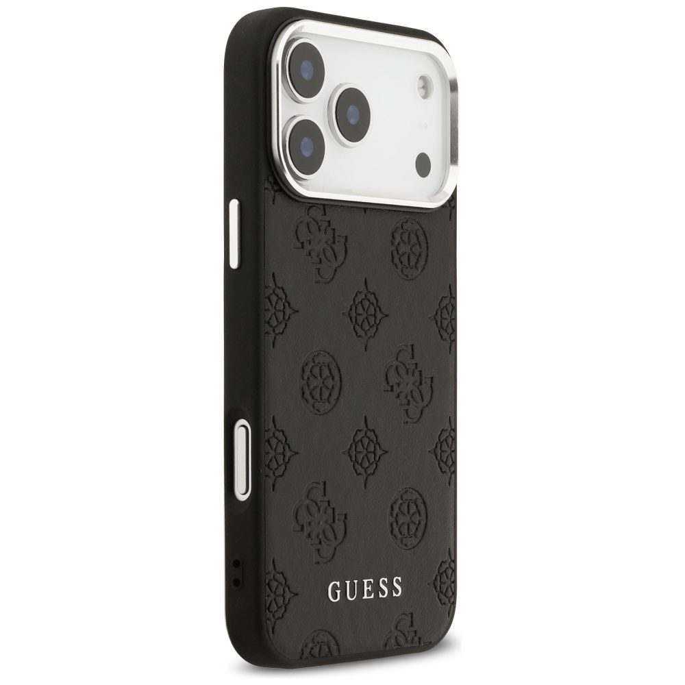 Guess Peony Hot Stamp Script MagSafe Case for iPhone 17 Pro Max - Blackeng
