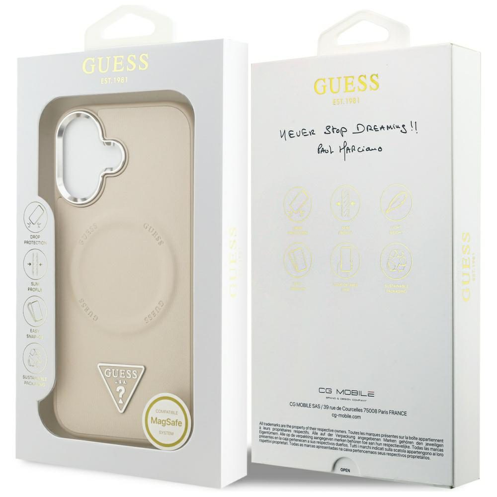 Guess Triangle Logo MagSafe Case for iPhone 17 - Beigeeng
