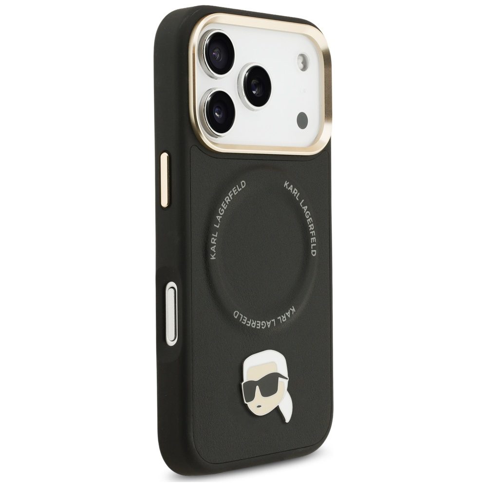 Karl Lagerfeld Big Strap Karl Metal Logo MagSafe Case for iPhone 17 Pro Max - Blackeng