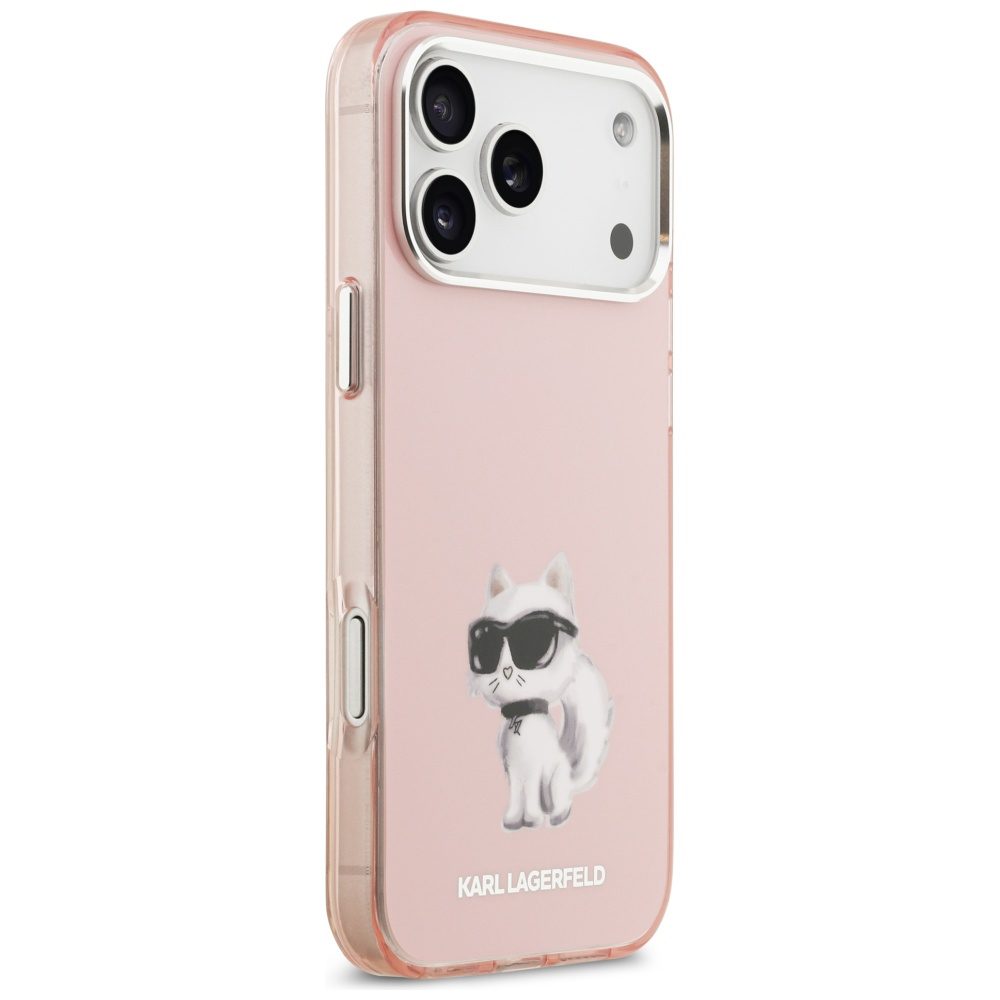 201907_4 Karl Lagerfeld IML Aquarelle Choupette & Logo MagSafe Case for iPhone 17 Pro - Pinkeng