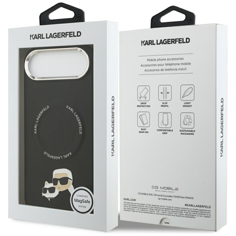 201910_8 Karl Lagerfeld Karl & Choupette Pins MagSafe Case for iPhone Air - Blackeng