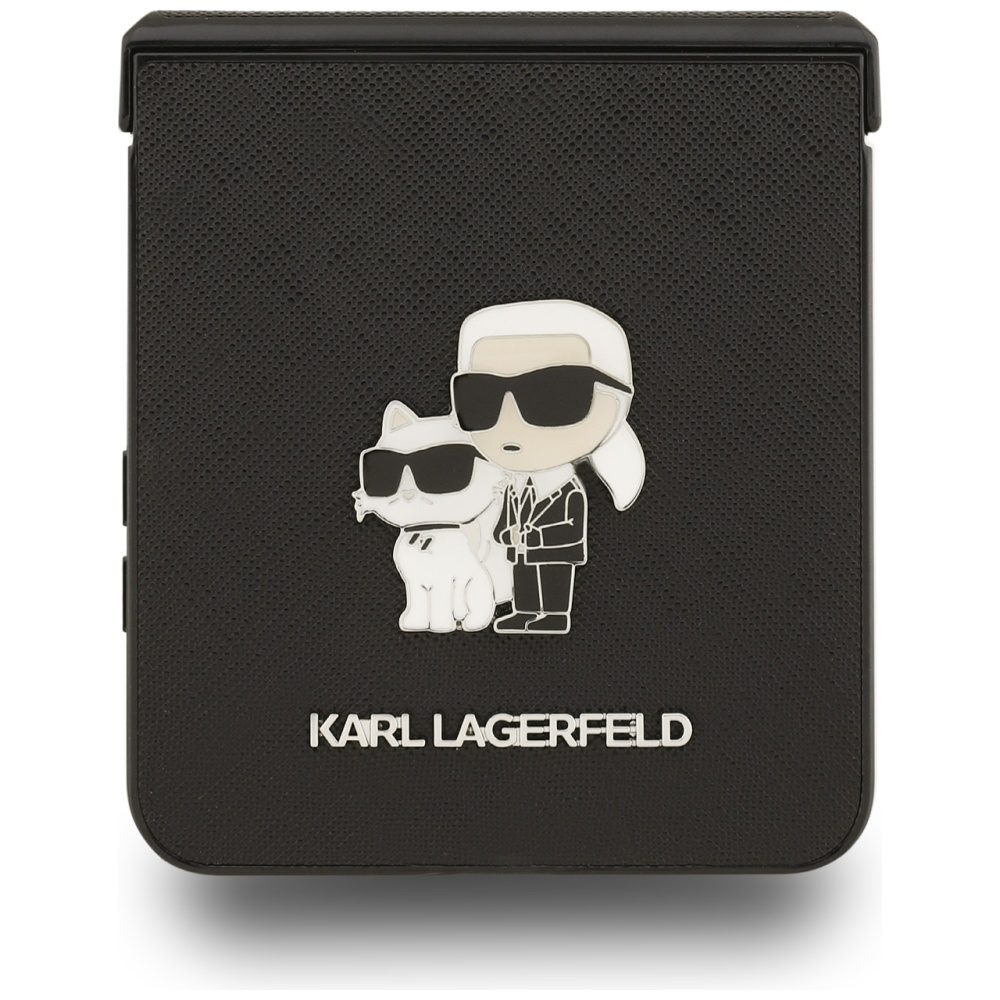 201912_5 Karl Lagerfeld Saffiano Karl&Choupette Pin Case for Samsung Galaxy Z Flip 7 - Blackeng