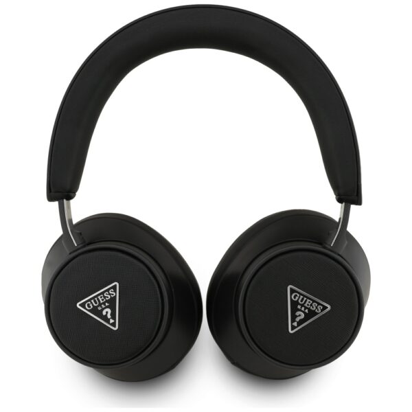 Guess Bluetooth ENC Saffiano Triangle Logo On-Ear Headphones - Blackeng